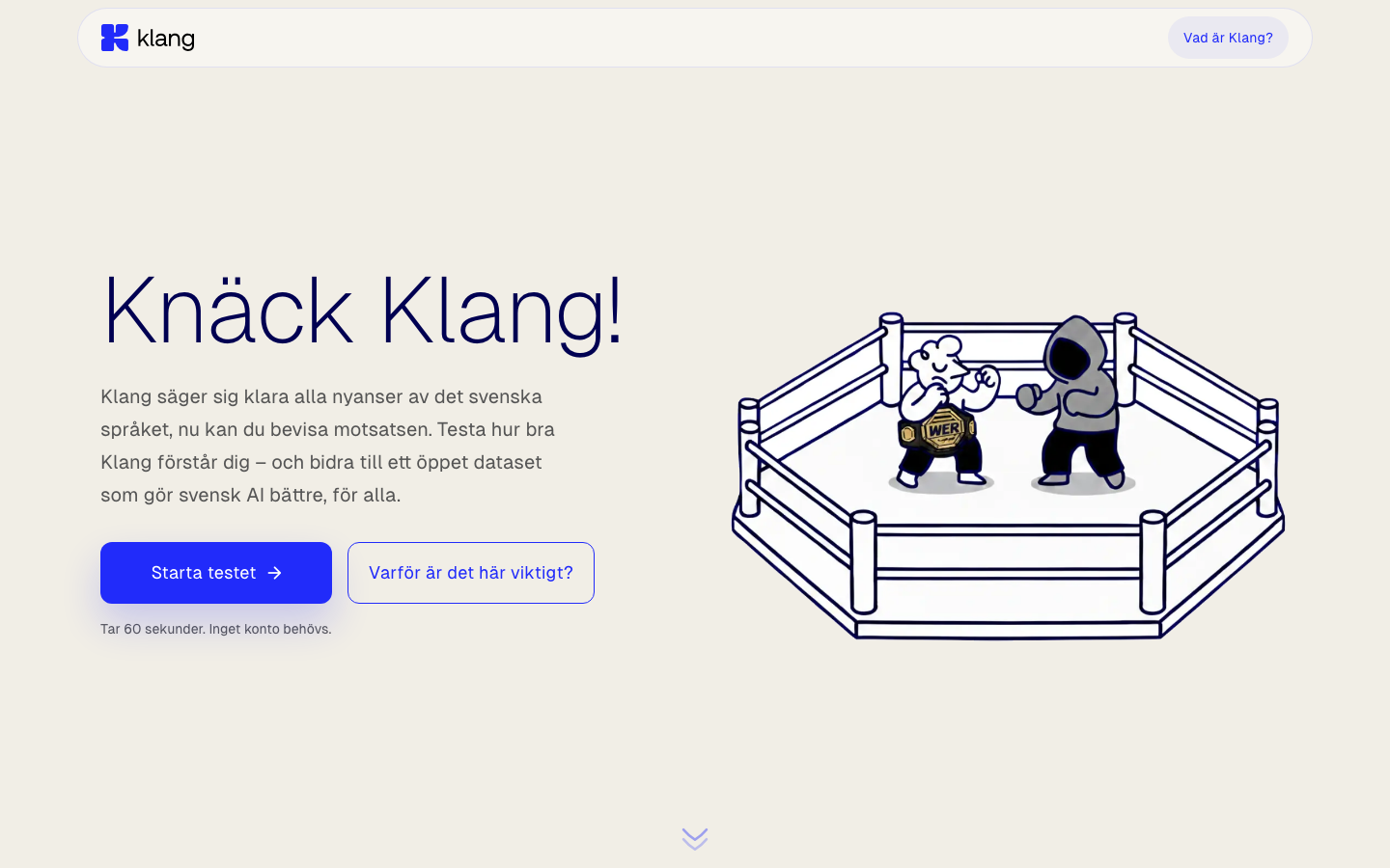 Knäck Klang challenge interface